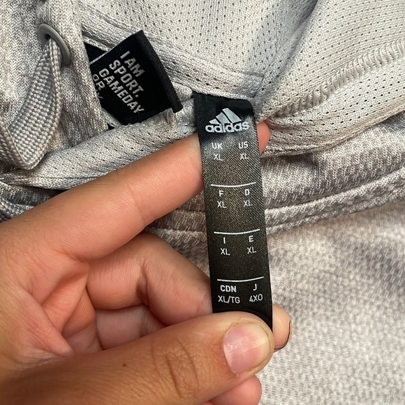Adidas Gray Unisex Sweatshirt Hoodie Size XL - Picture 4 of 7